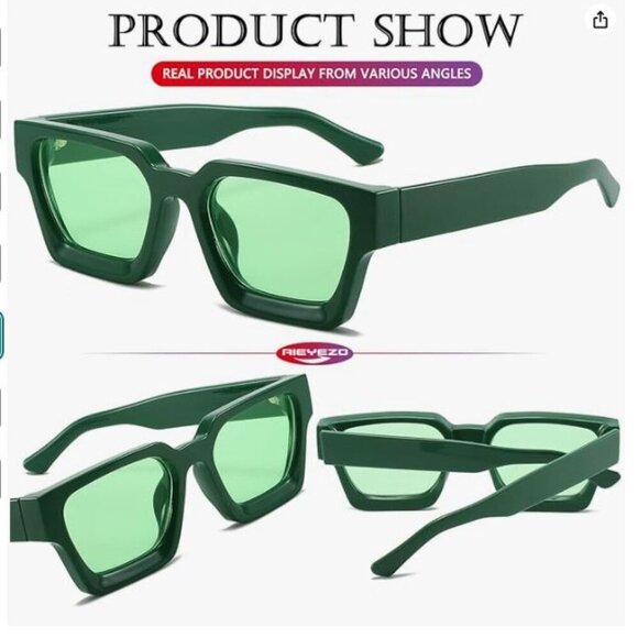 Square Thick Frame Sun Glasses Simple Designer Style Shades